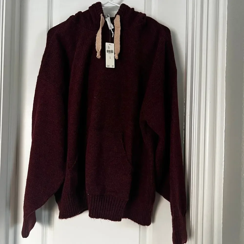 NWT Anthropologie Daily Practice Huddle Up Pop Cord Hoodie | Plum | Size M - Picture 4 of 9